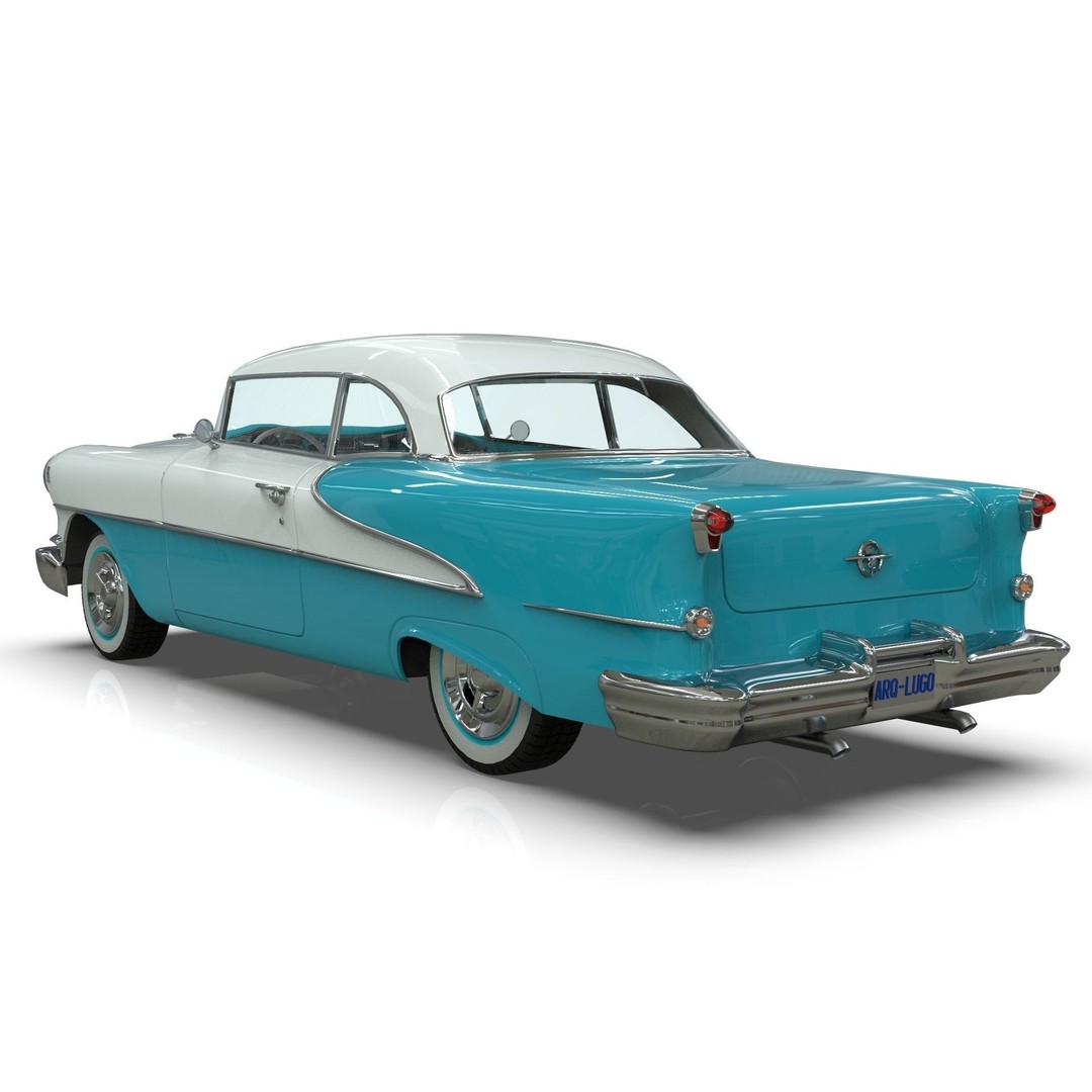 Oldsmobile 88 Coupe 1955 3D Model – Low Poly Game Asset, Blender, FBX - View 4