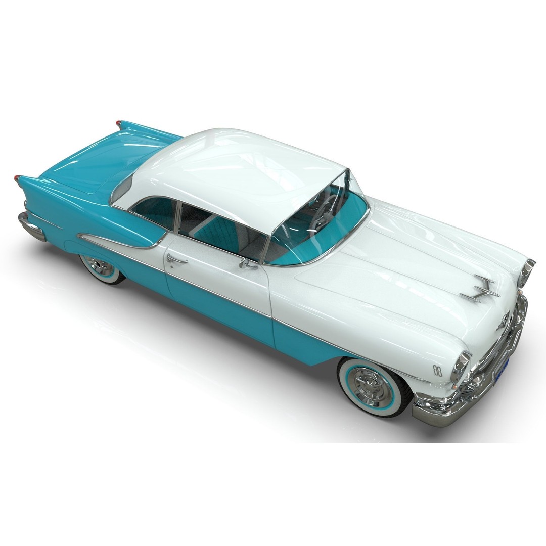 Oldsmobile 88 Coupe 1955 3D Model – Low Poly Game Asset, Blender, FBX - View 6