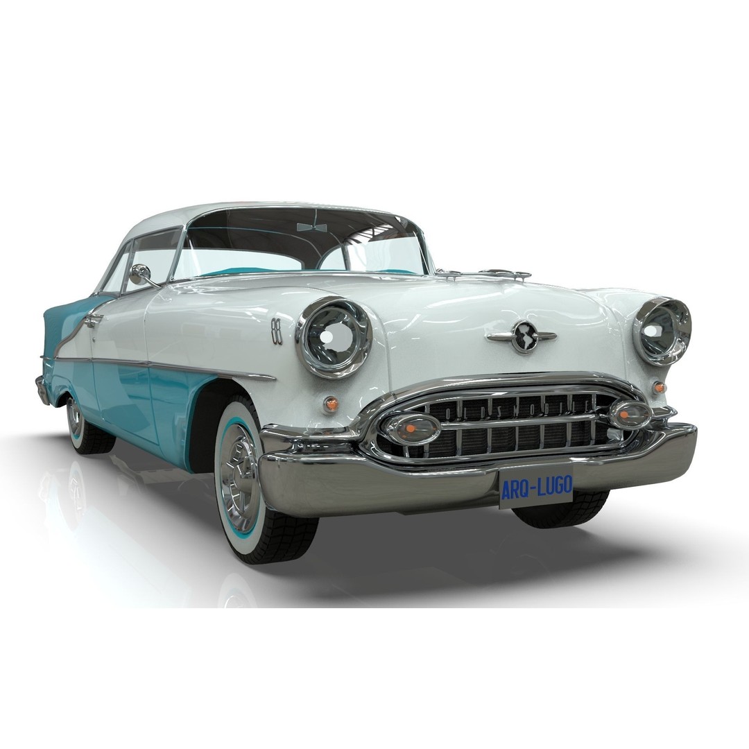 Oldsmobile 88 Coupe 1955 3D Model – Low Poly Game Asset, Blender, FBX - View 7