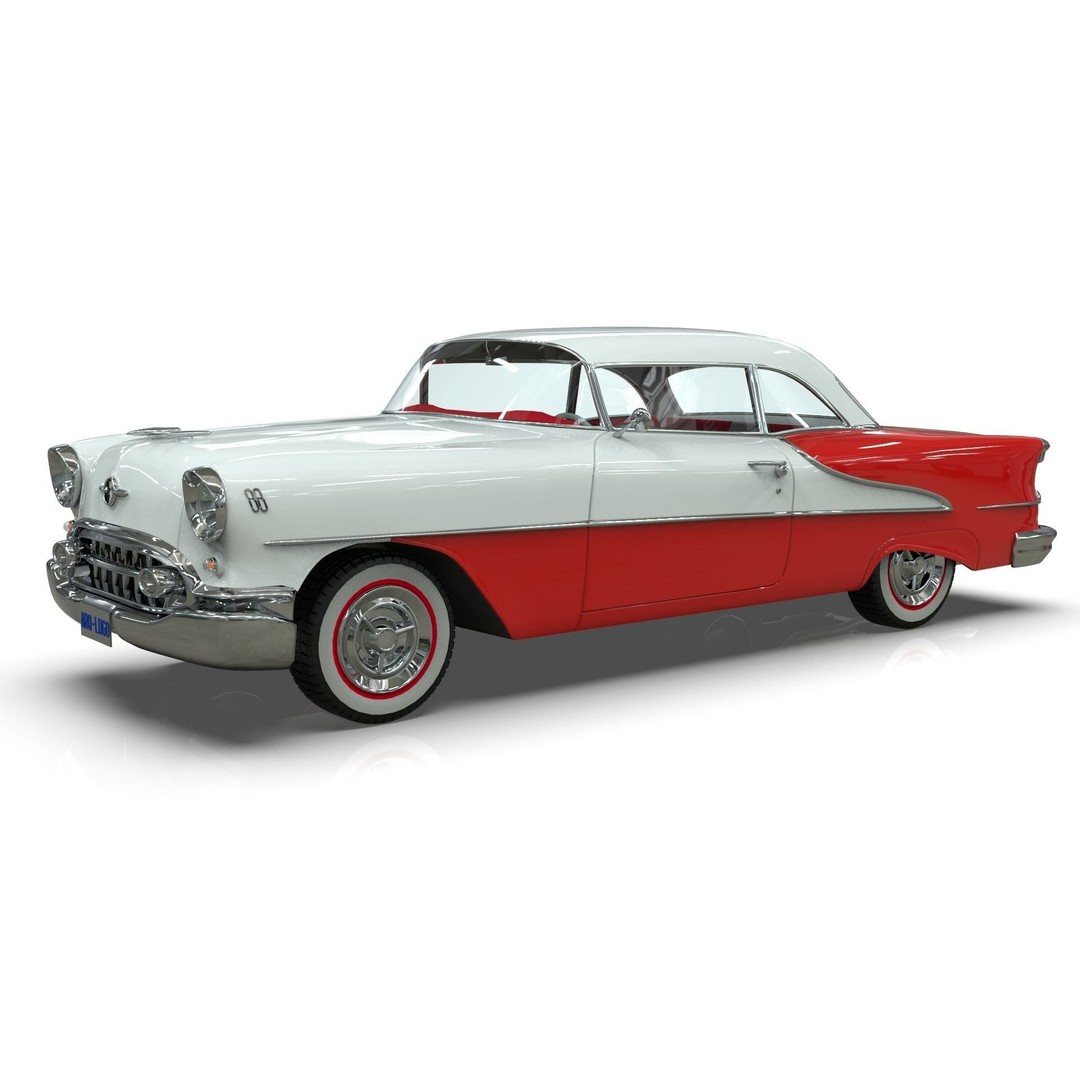 Oldsmobile 88 Coupe 1955 3D Model – Low Poly Game Asset, Blender, FBX - View 8