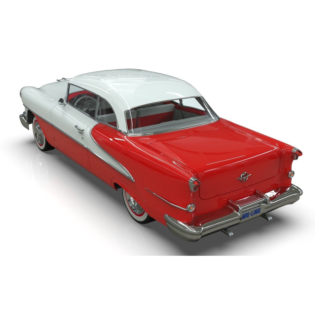 Oldsmobile 88 Coupe 1955 3D Model – Low Poly Game Asset, Blender, FBX - View 9