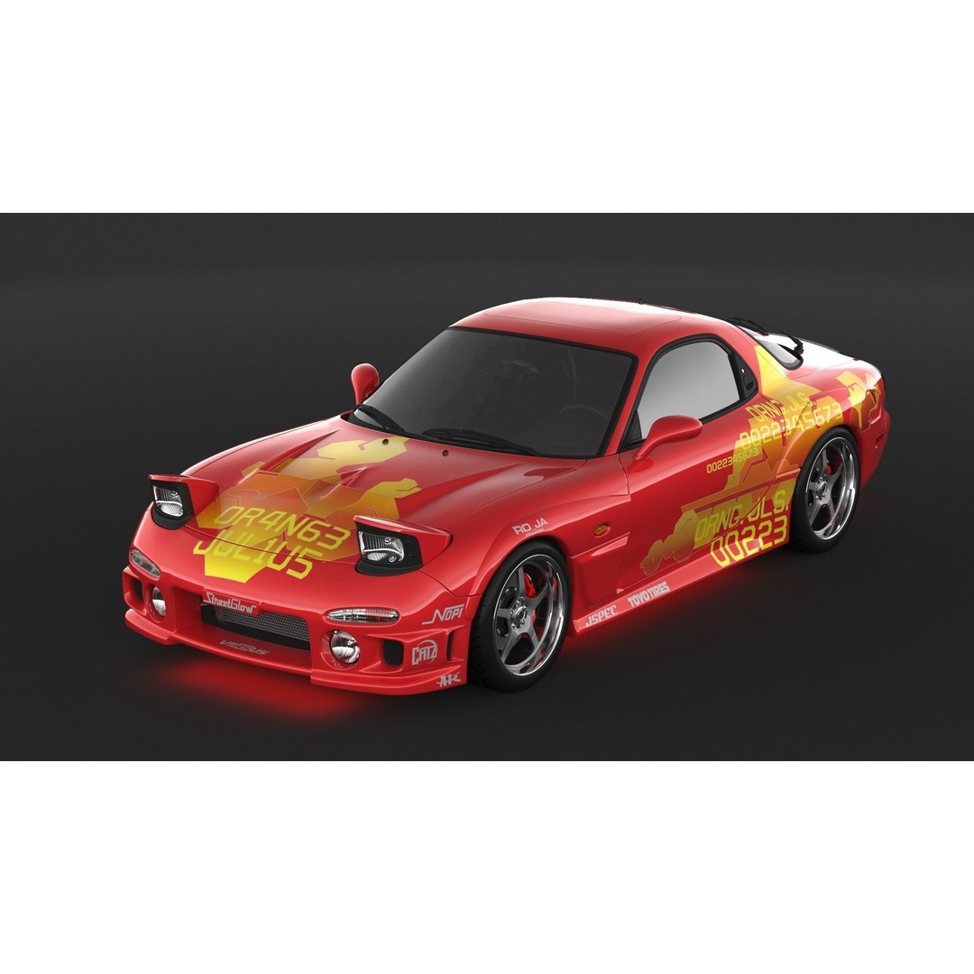 Mazda RX-7 3D Model – High Poly Racing Car, FBX & OBJ Formats - View 10