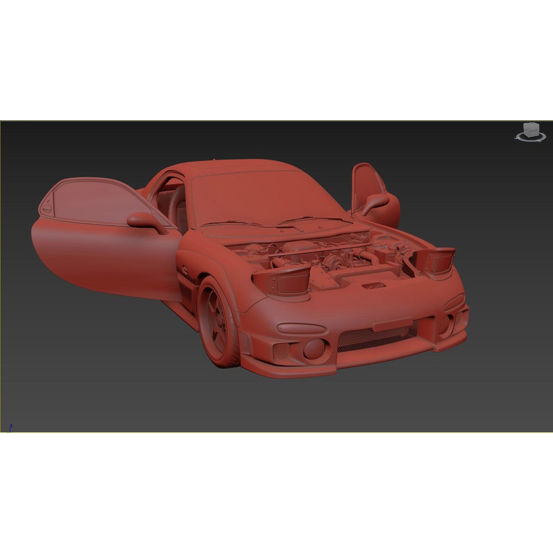 Mazda RX-7 3D Model – High Poly Racing Car, FBX & OBJ Formats - View 16
