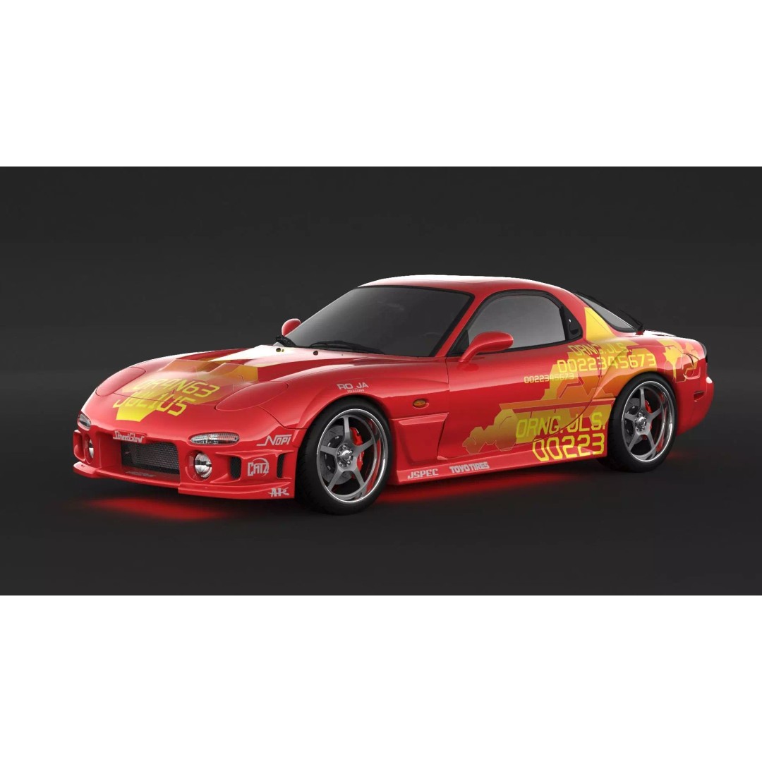 Mazda RX-7 3D Model – High Poly Racing Car, FBX & OBJ Formats - View 2