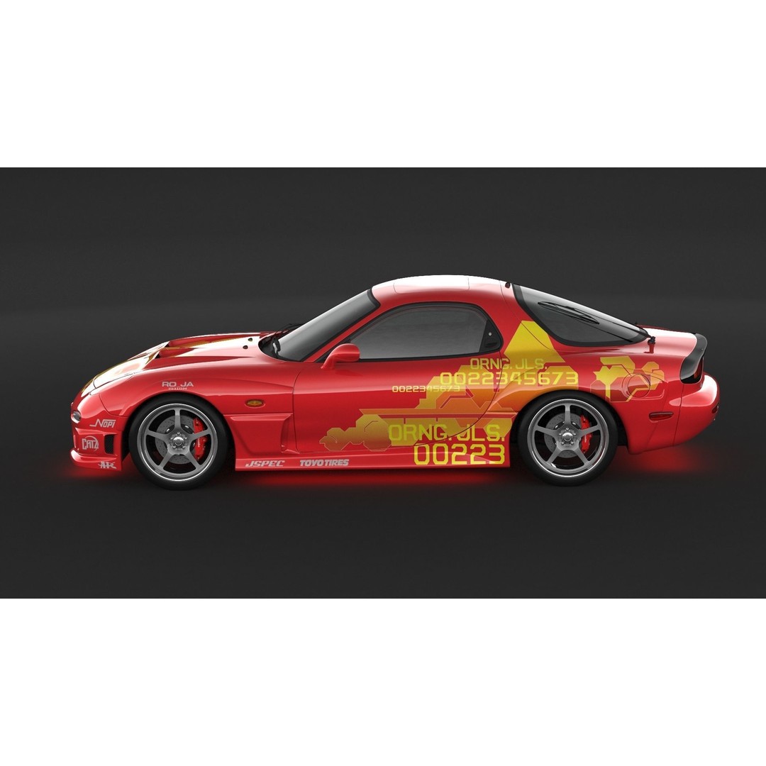 Mazda RX-7 3D Model – High Poly Racing Car, FBX & OBJ Formats - View 8