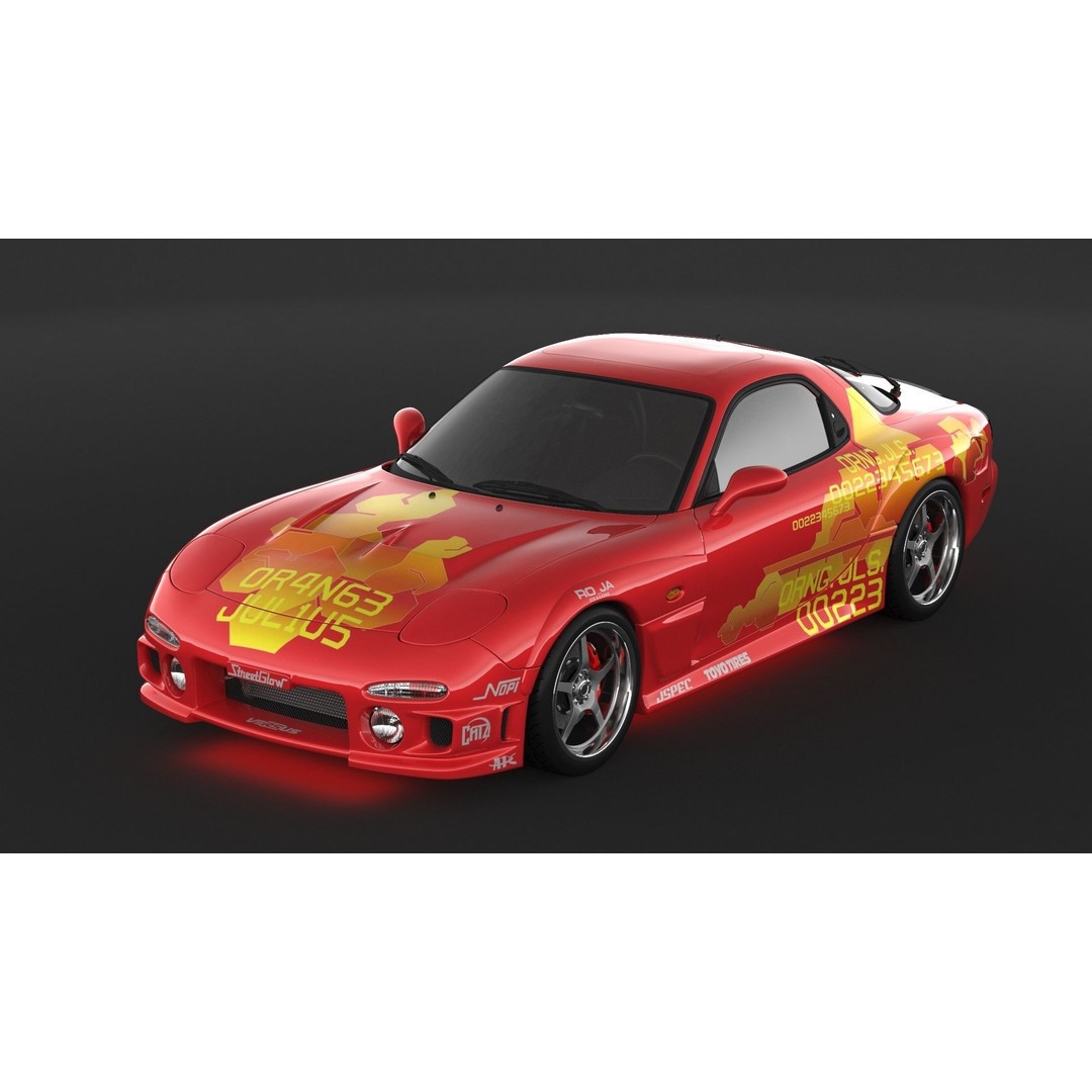 Mazda RX-7 3D Model – High Poly Racing Car, FBX & OBJ Formats - View 9