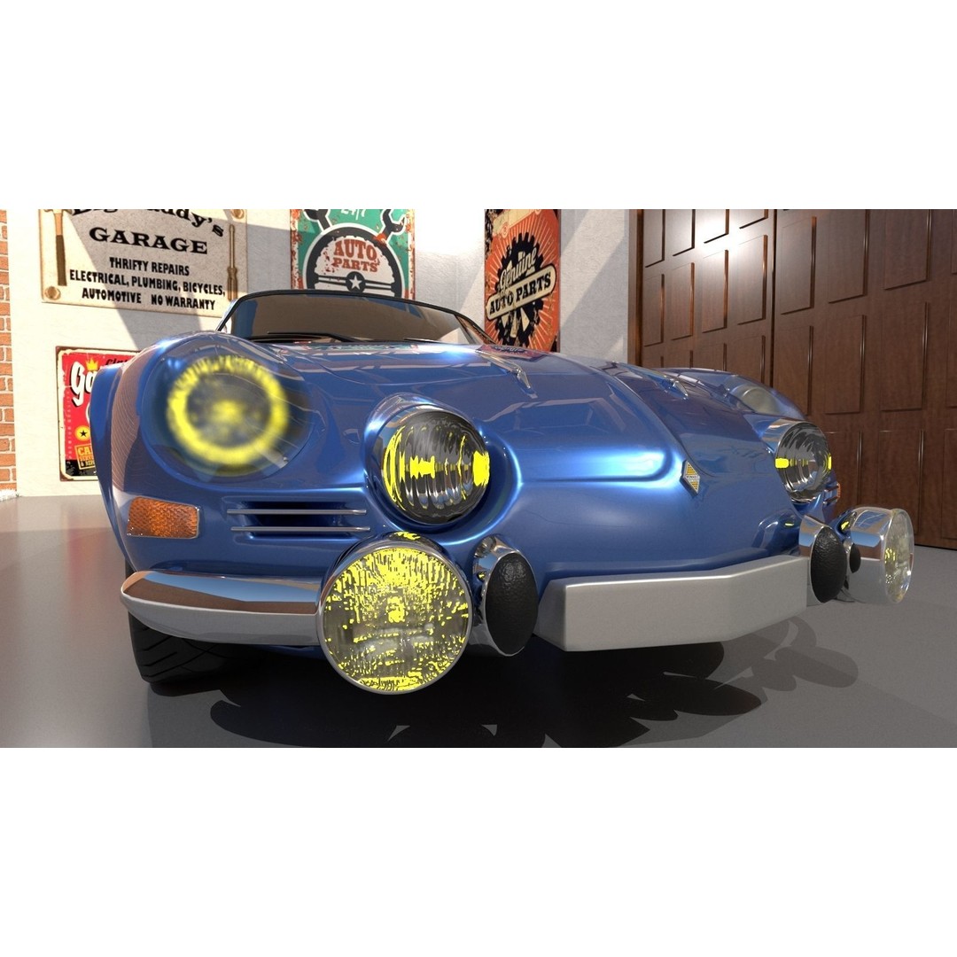 Renault Alpine A110 3D Model – High Poly Classic Car, FBX, OBJ - View 12