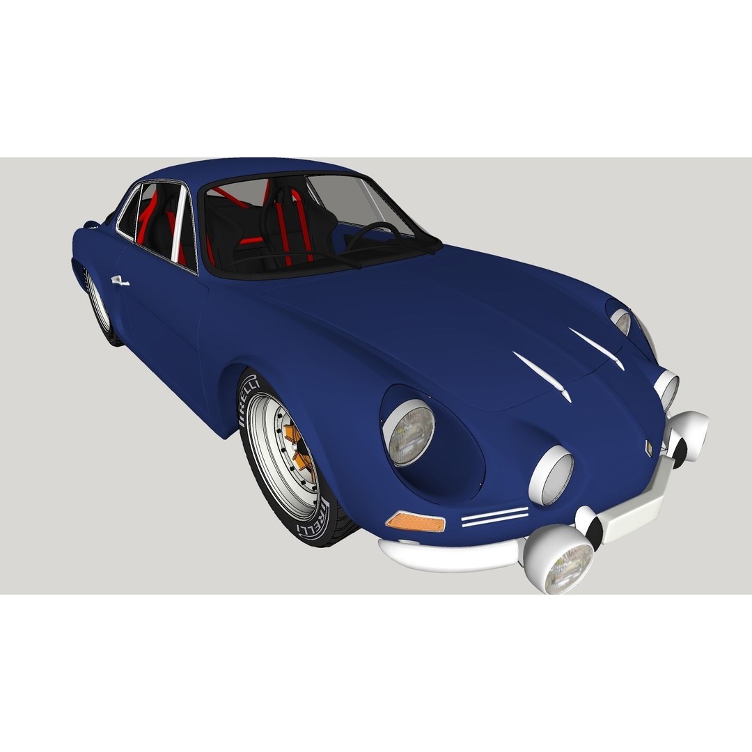 Renault Alpine A110 3D Model – High Poly Classic Car, FBX, OBJ - View 16