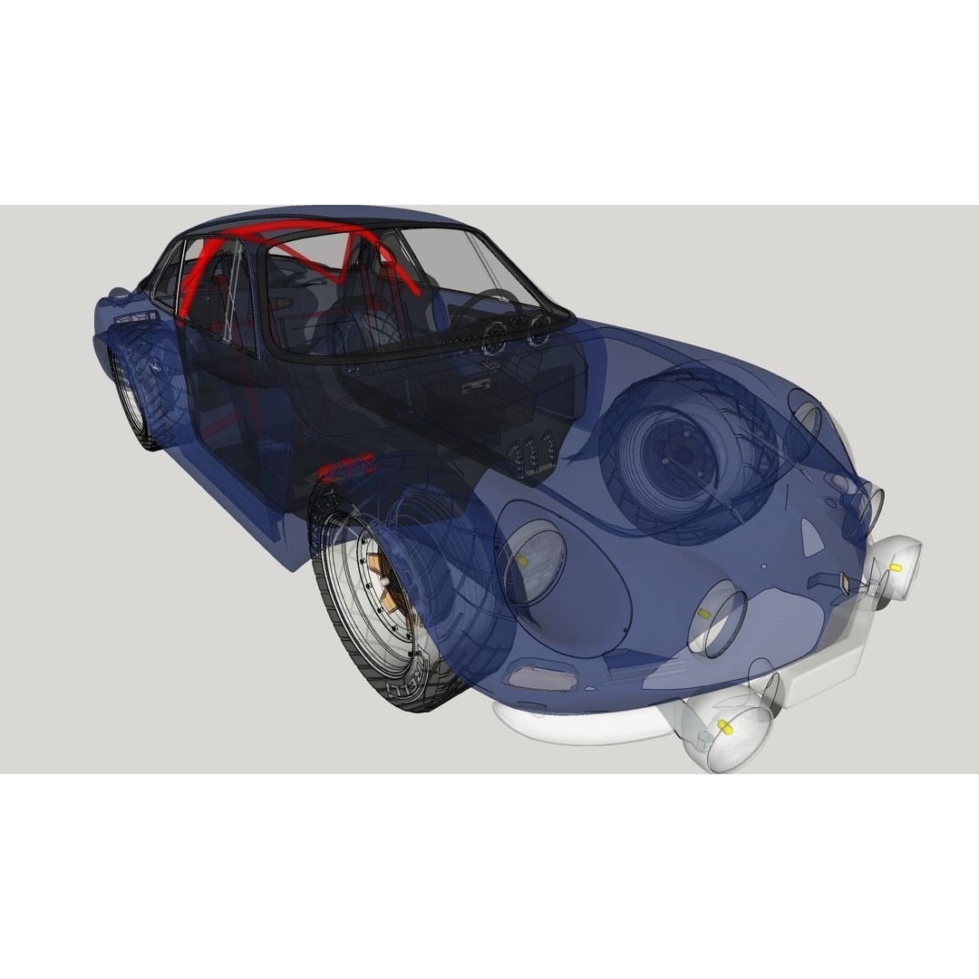 Renault Alpine A110 3D Model – High Poly Classic Car, FBX, OBJ - View 19