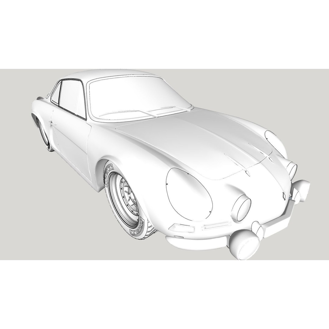 Renault Alpine A110 3D Model – High Poly Classic Car, FBX, OBJ - View 20