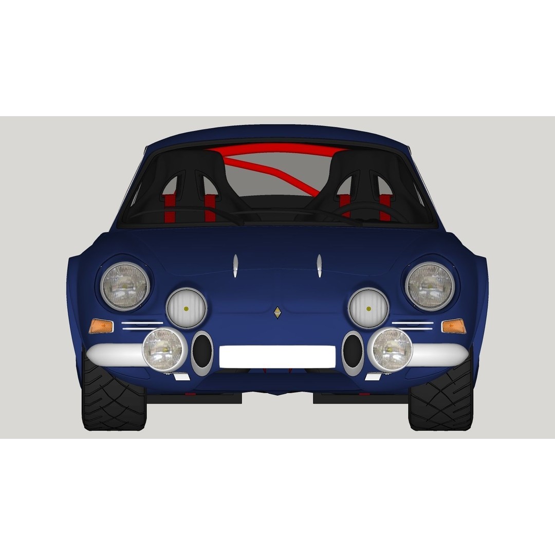Renault Alpine A110 3D Model – High Poly Classic Car, FBX, OBJ - View 21
