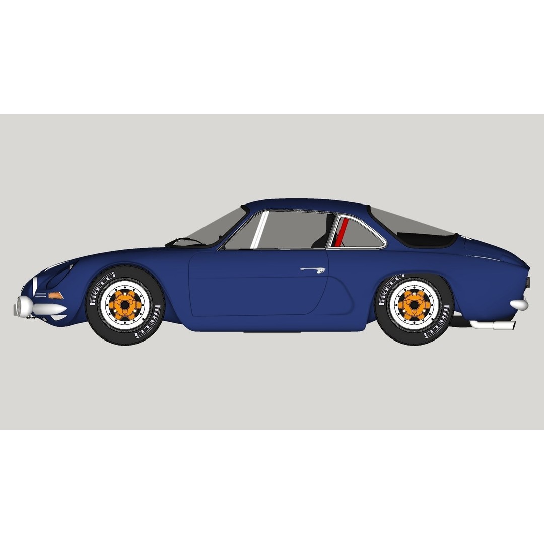 Renault Alpine A110 3D Model – High Poly Classic Car, FBX, OBJ - View 23