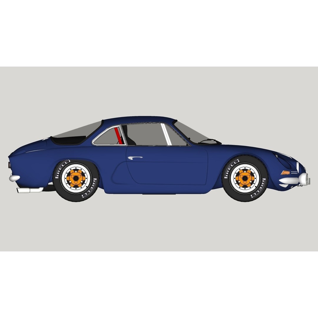 Renault Alpine A110 3D Model – High Poly Classic Car, FBX, OBJ - View 24