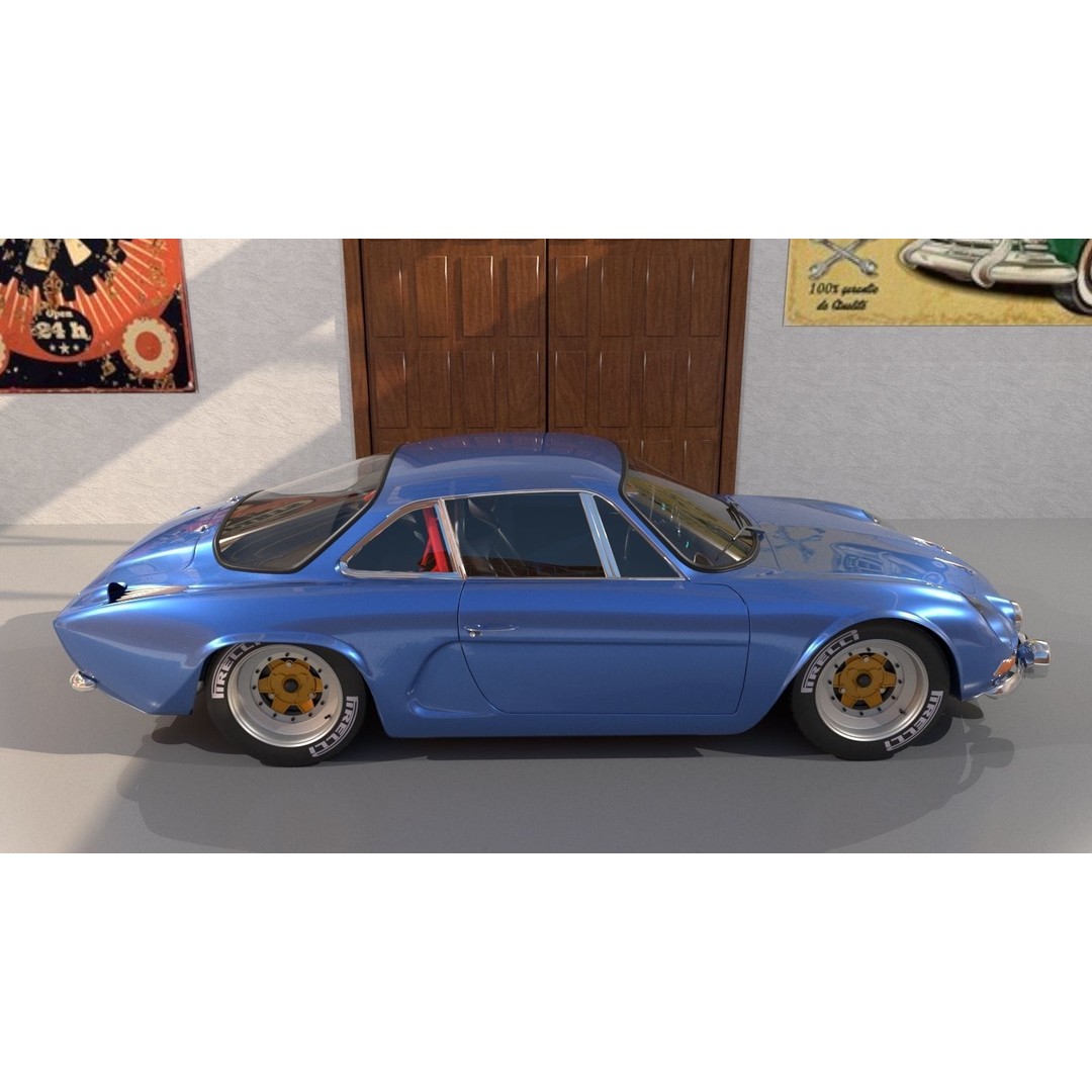 Renault Alpine A110 3D Model – High Poly Classic Car, FBX, OBJ - View 4