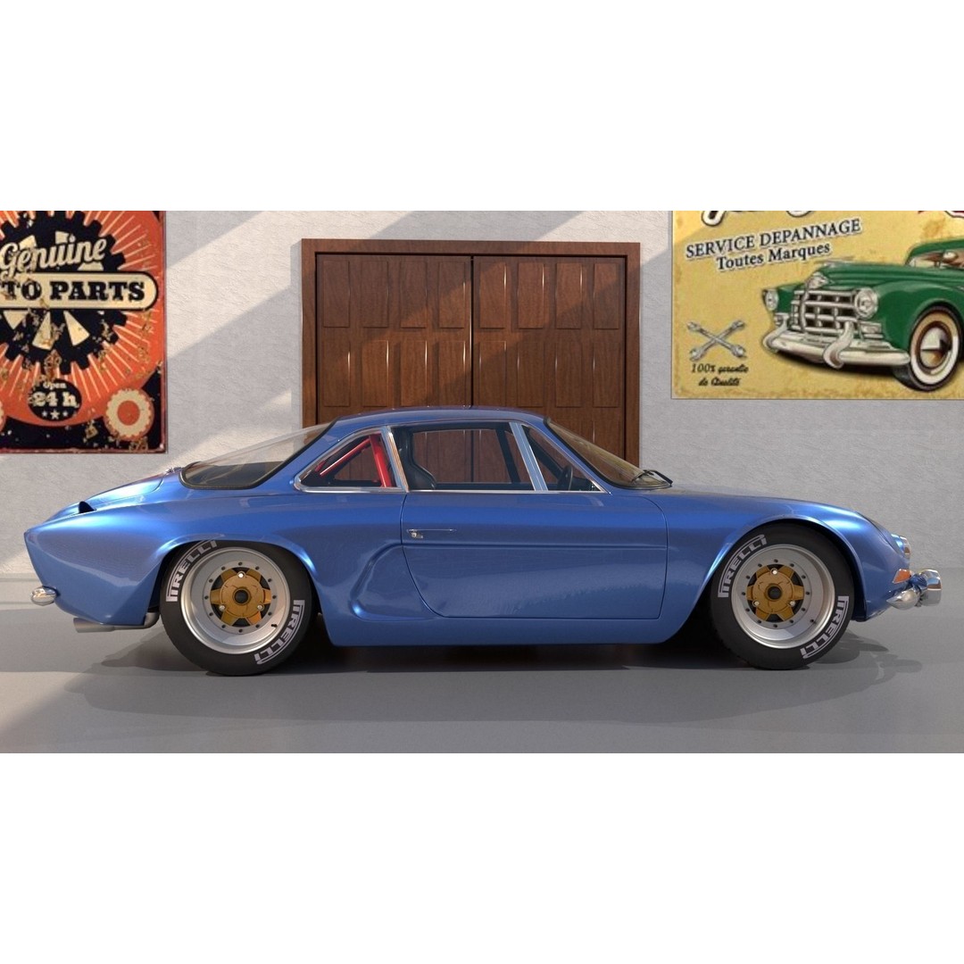 Renault Alpine A110 3D Model – High Poly Classic Car, FBX, OBJ - View 5