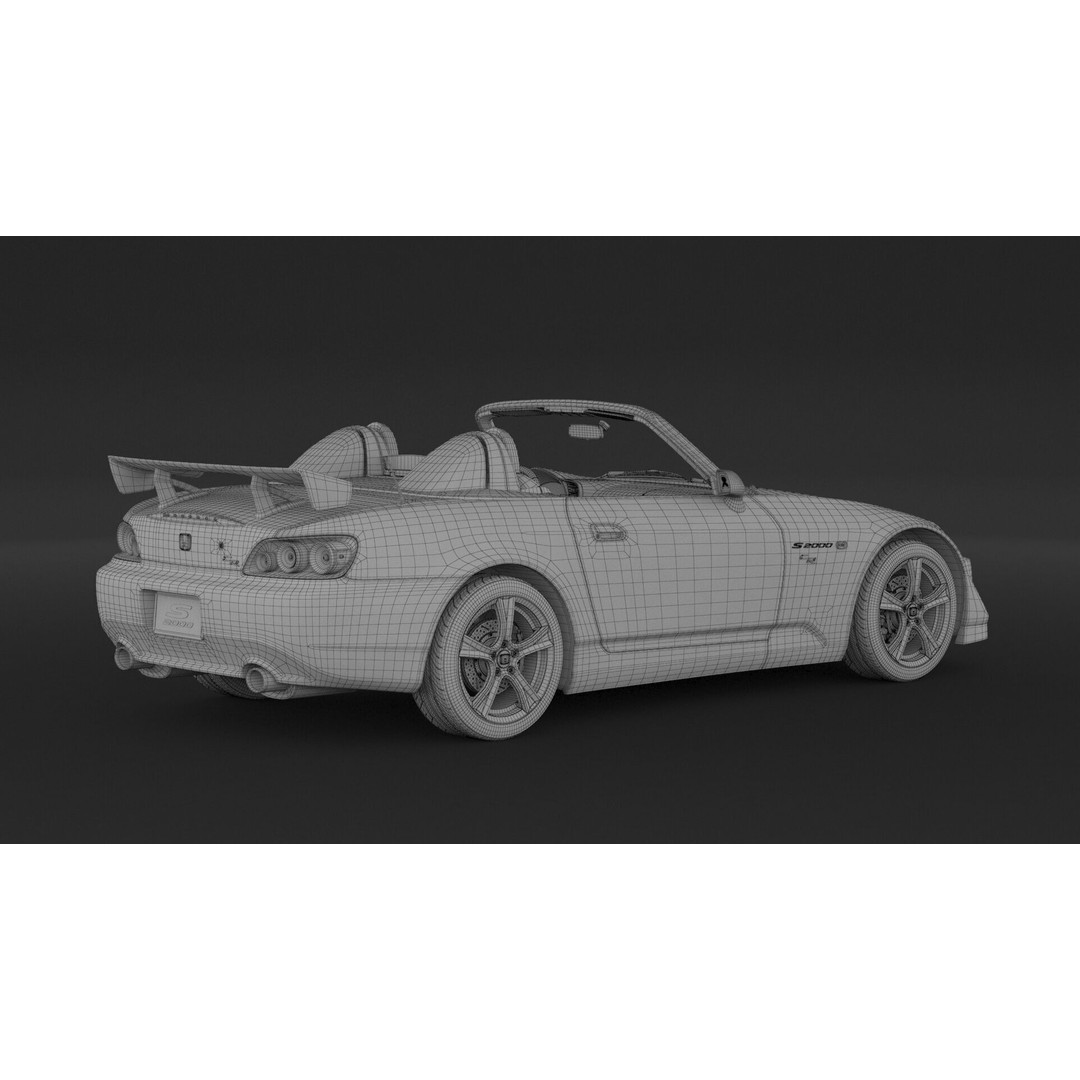Honda S2000 AP2 CR 3D Model – High Poly Racing Car, FBX & OBJ Formats - View 15