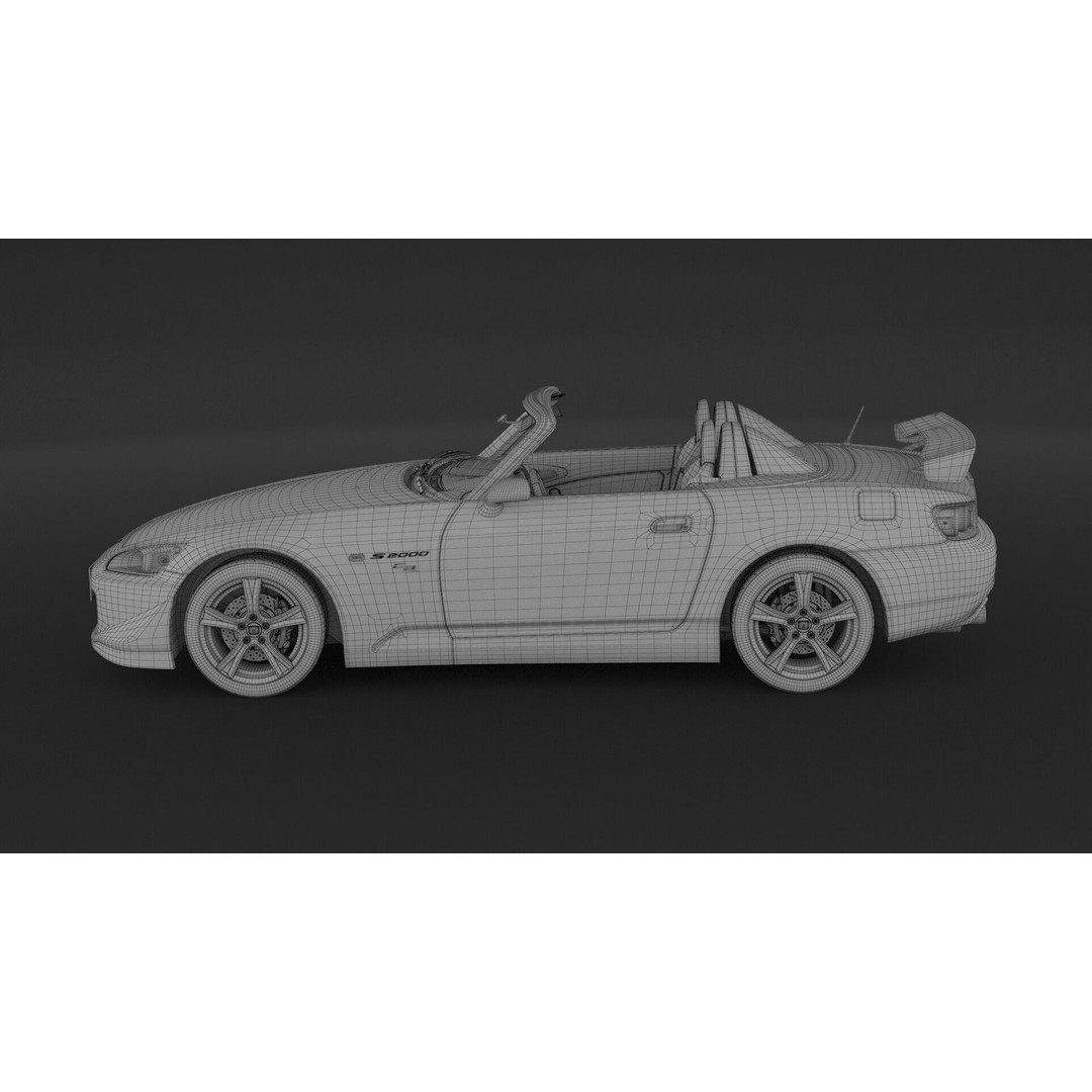 Honda S2000 AP2 CR 3D Model – High Poly Racing Car, FBX & OBJ Formats - View 16