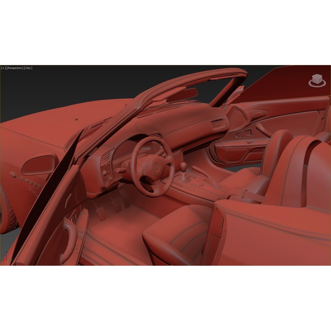 Honda S2000 AP2 CR 3D Model – High Poly Racing Car, FBX & OBJ Formats - View 19
