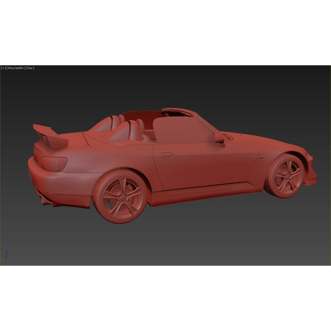 Honda S2000 AP2 CR 3D Model – High Poly Racing Car, FBX & OBJ Formats - View 21