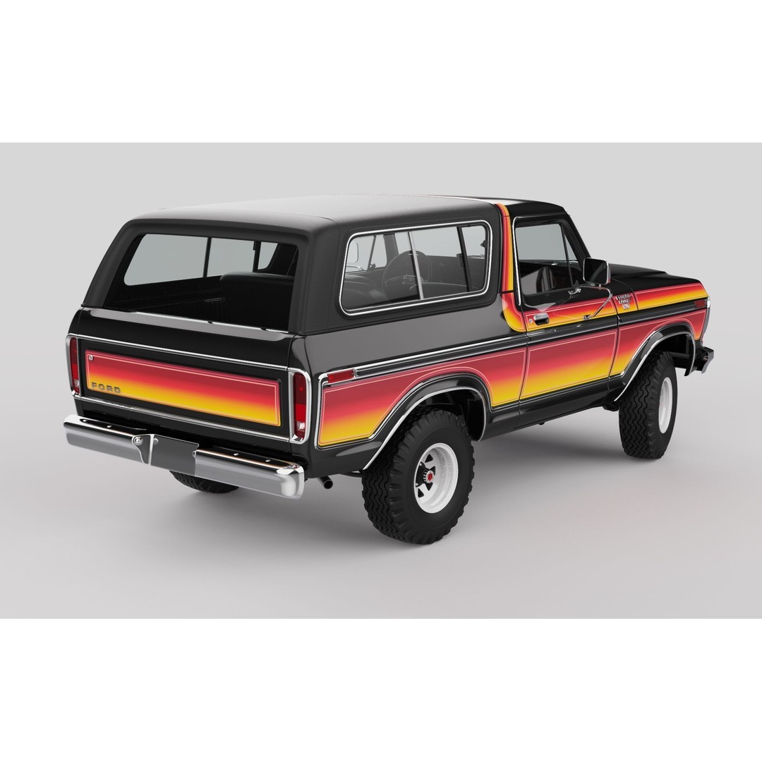 Bronco Mk2 1978 3D Model – High Poly Game-Ready SUV, FBX, OBJ - View 21