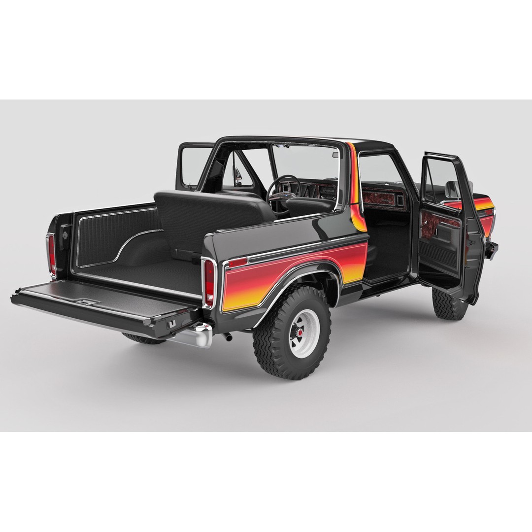 Bronco Mk2 1978 3D Model – High Poly Game-Ready SUV, FBX, OBJ - View 29
