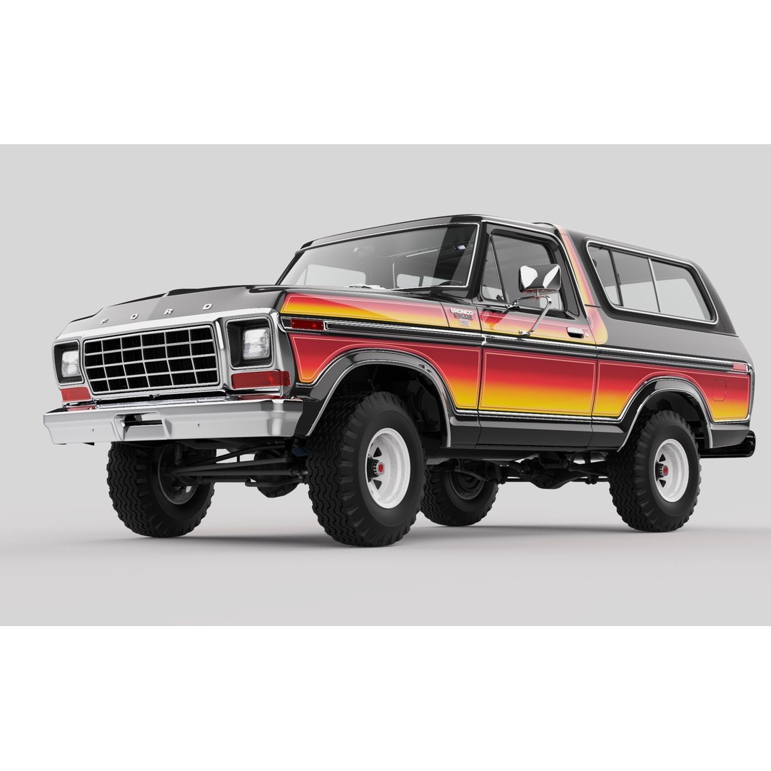 Bronco Mk2 1978 3D Model – High Poly Game-Ready SUV, FBX, OBJ - View 38