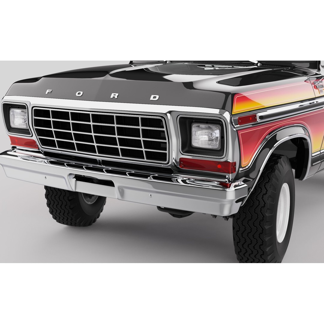Bronco Mk2 1978 3D Model – High Poly Game-Ready SUV, FBX, OBJ - View 40