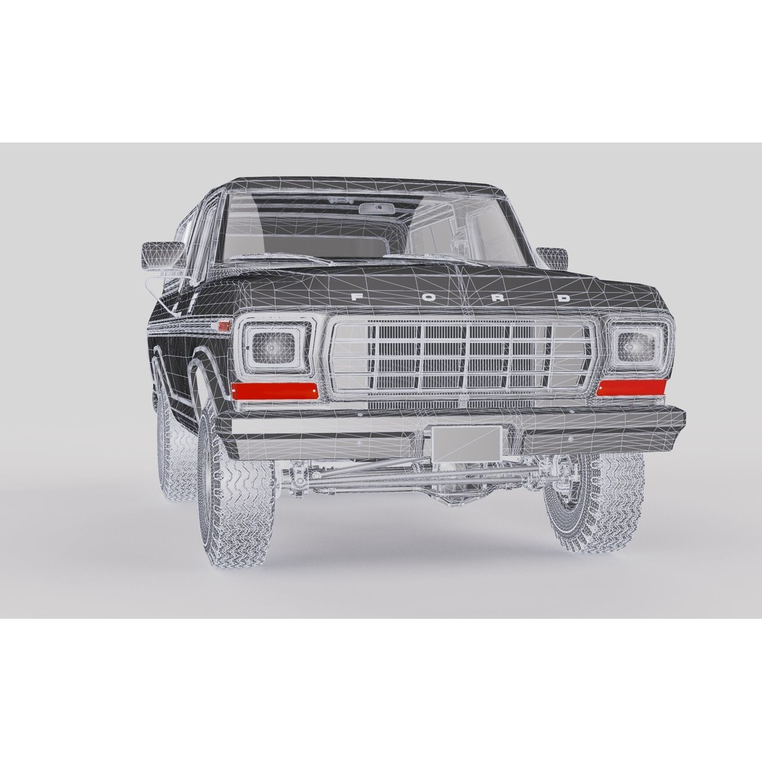 Bronco Mk2 1978 3D Model – High Poly Game-Ready SUV, FBX, OBJ - View 44