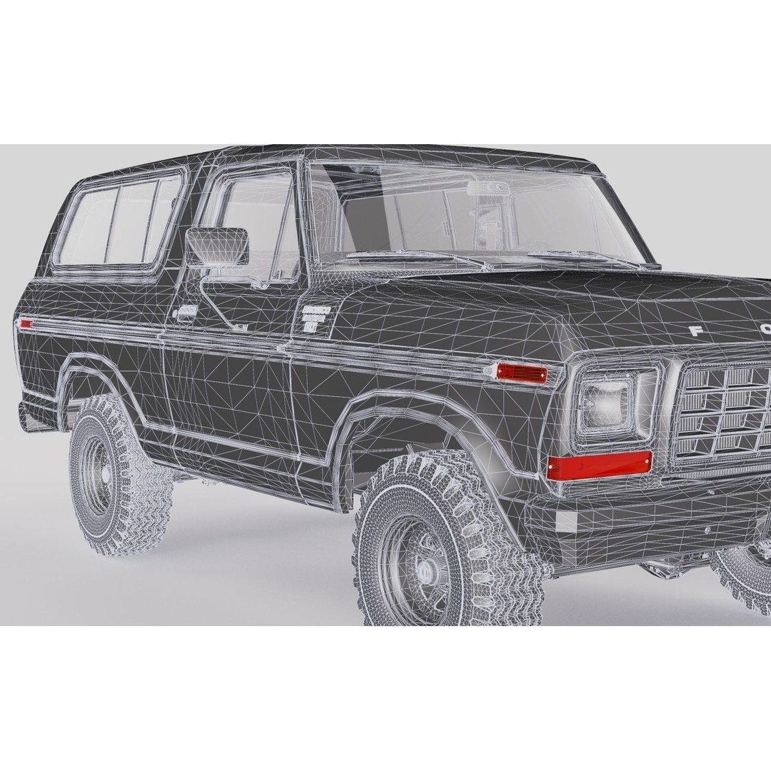 Bronco Mk2 1978 3D Model – High Poly Game-Ready SUV, FBX, OBJ - View 45