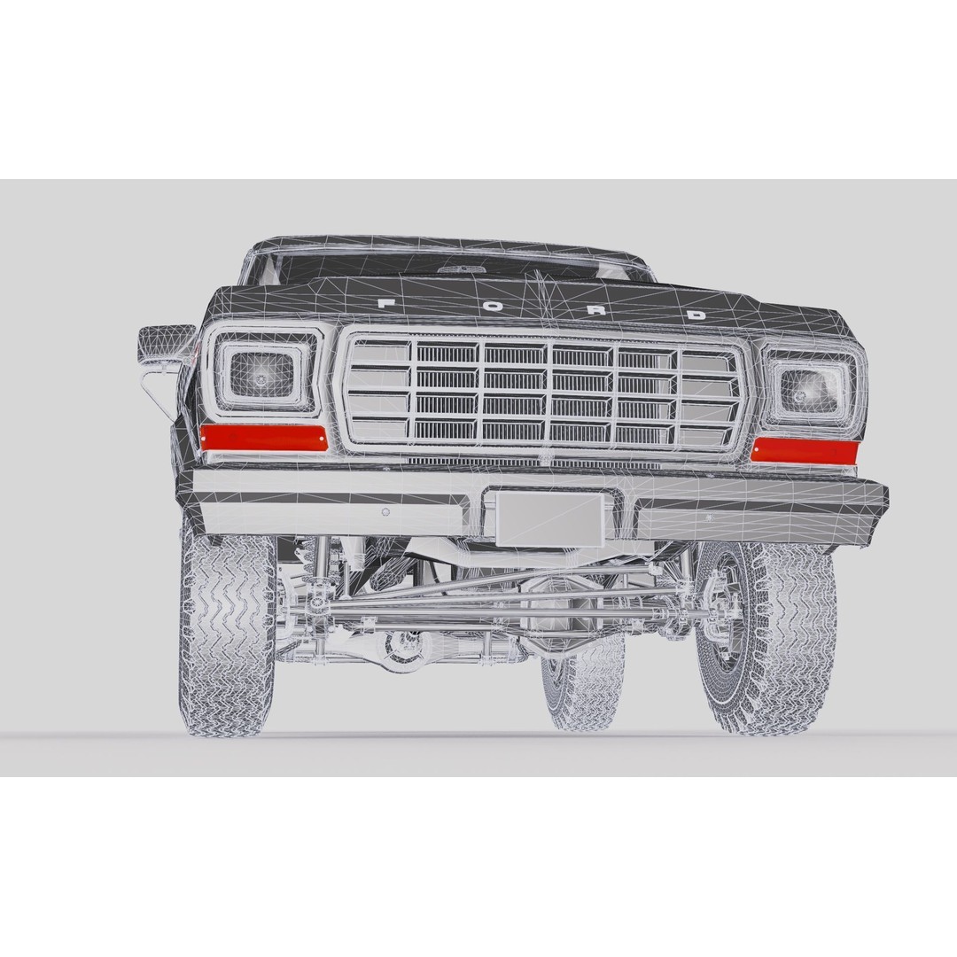 Bronco Mk2 1978 3D Model – High Poly Game-Ready SUV, FBX, OBJ - View 46
