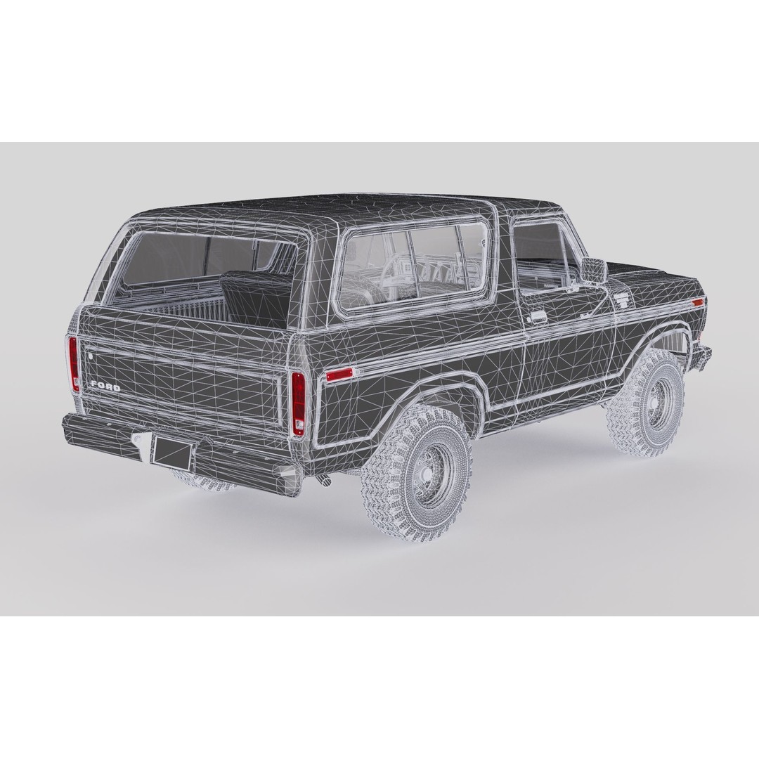 Bronco Mk2 1978 3D Model – High Poly Game-Ready SUV, FBX, OBJ - View 62