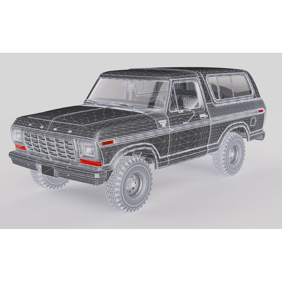 Bronco Mk2 1978 3D Model – High Poly Game-Ready SUV, FBX, OBJ - View 63