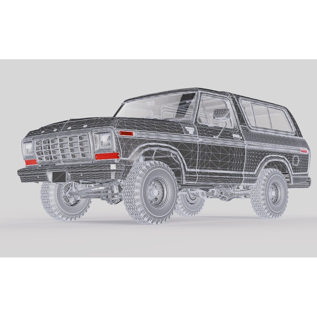 Bronco Mk2 1978 3D Model – High Poly Game-Ready SUV, FBX, OBJ - View 64