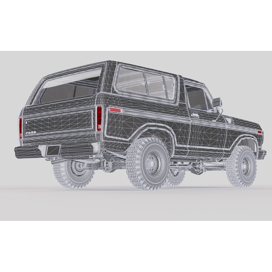 Bronco Mk2 1978 3D Model – High Poly Game-Ready SUV, FBX, OBJ - View 65