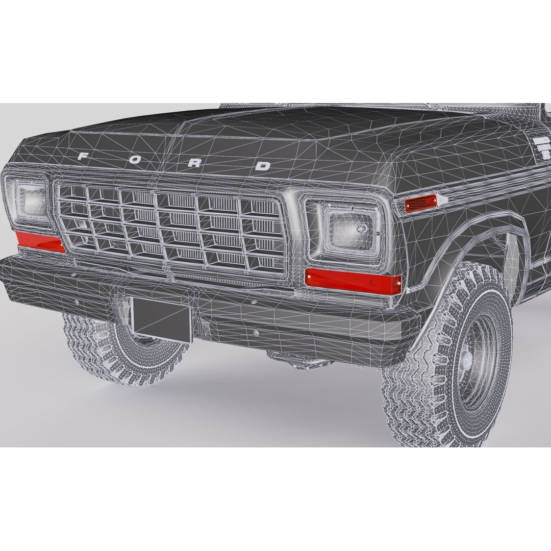 Bronco Mk2 1978 3D Model – High Poly Game-Ready SUV, FBX, OBJ - View 66