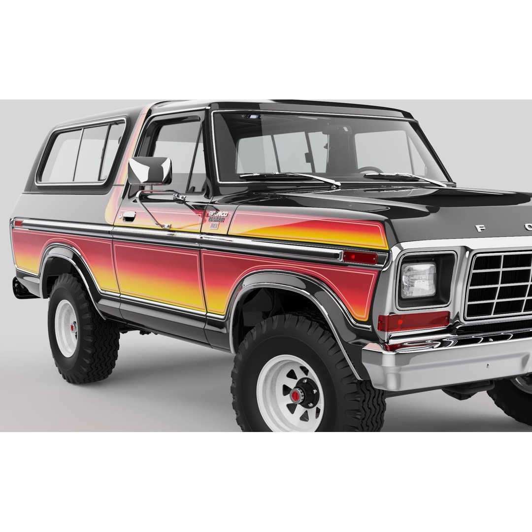 Bronco Mk2 1978 3D Model – High Poly Game-Ready SUV, FBX, OBJ - View 8