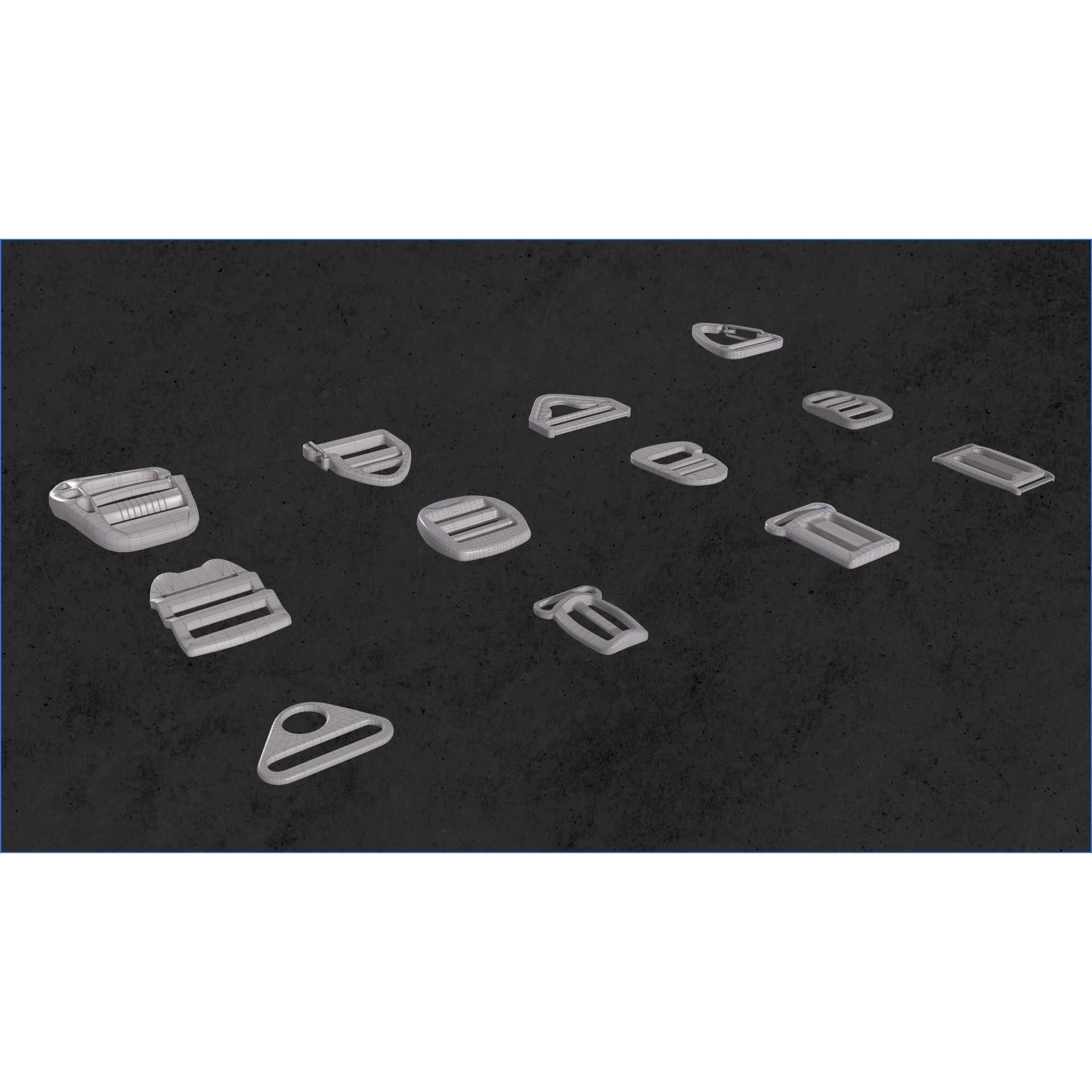 Buckle and Straps - Low-Poly Game-Ready 3D Model - View 10