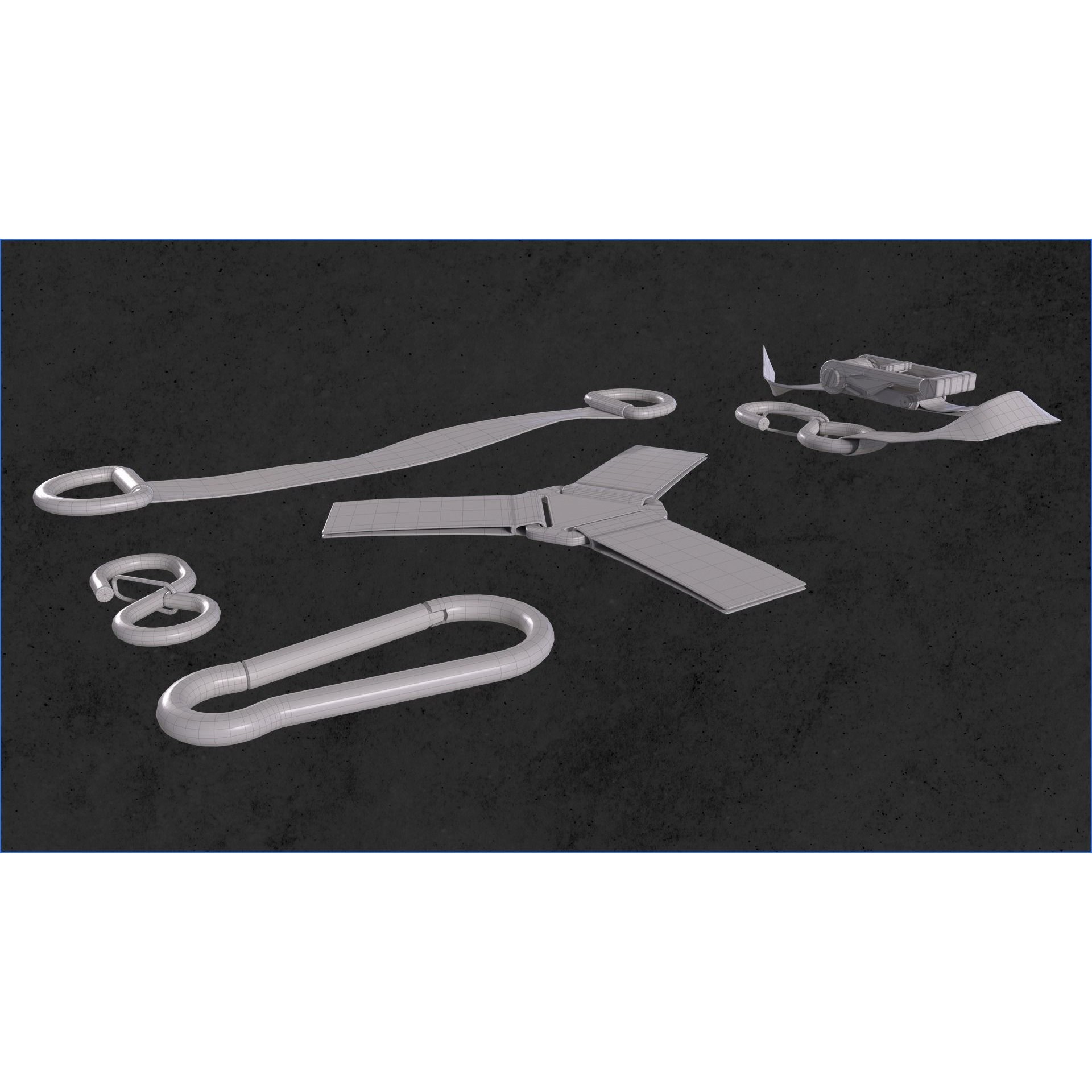 Buckle and Straps - Low-Poly Game-Ready 3D Model - View 11