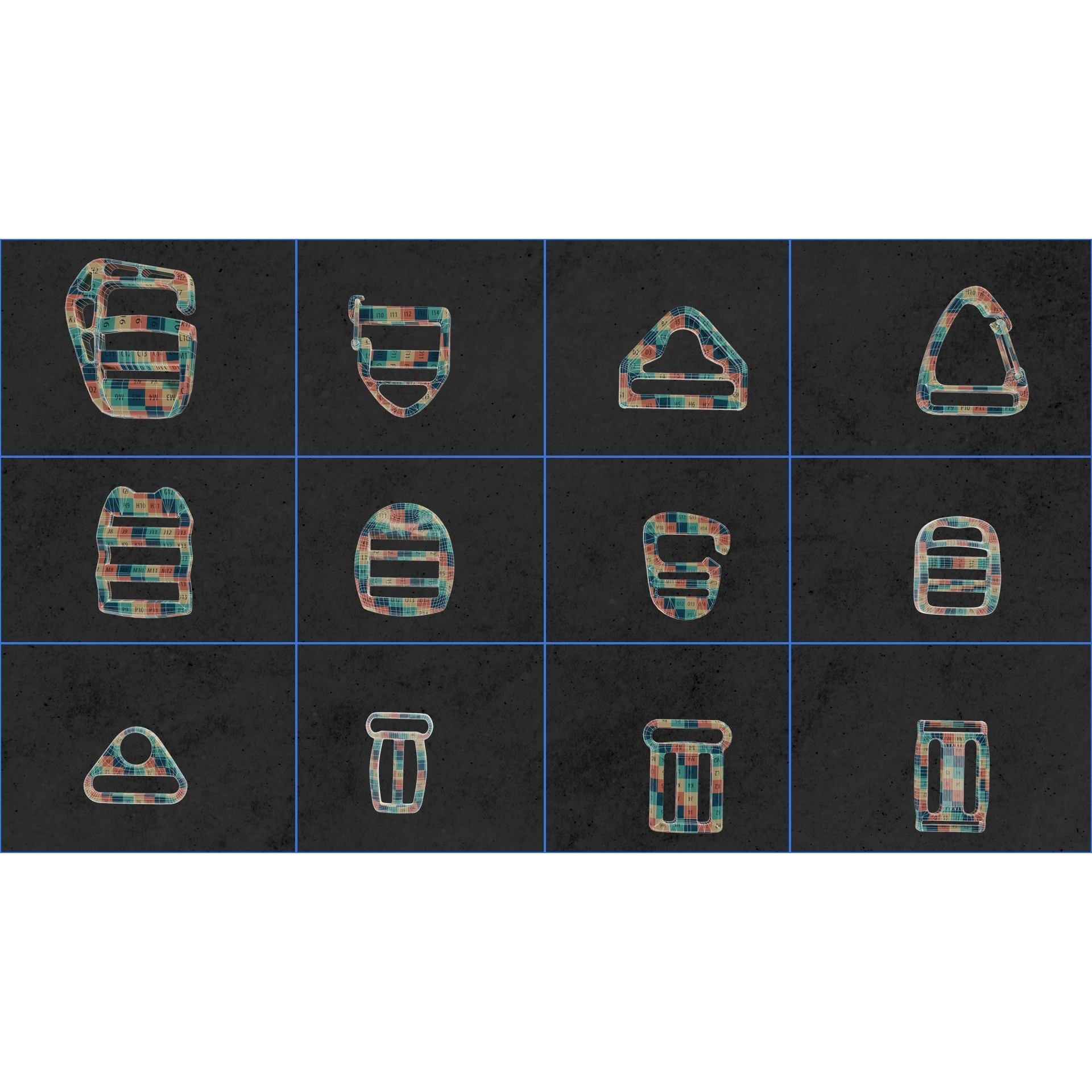 Buckle and Straps - Low-Poly Game-Ready 3D Model - View 13