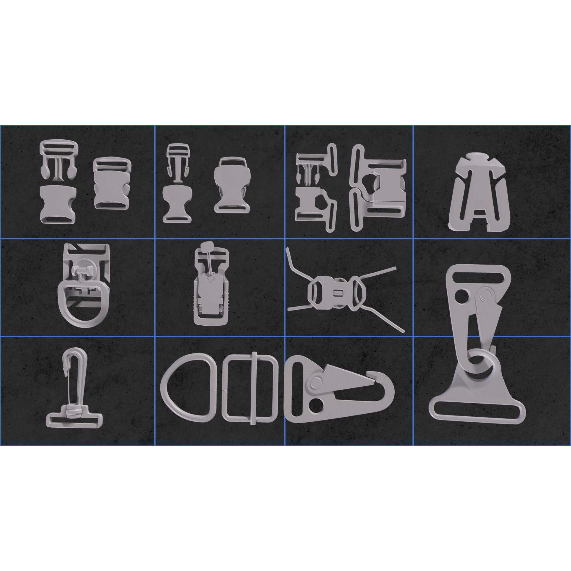 Buckle and Straps - Low-Poly Game-Ready 3D Model - View 4