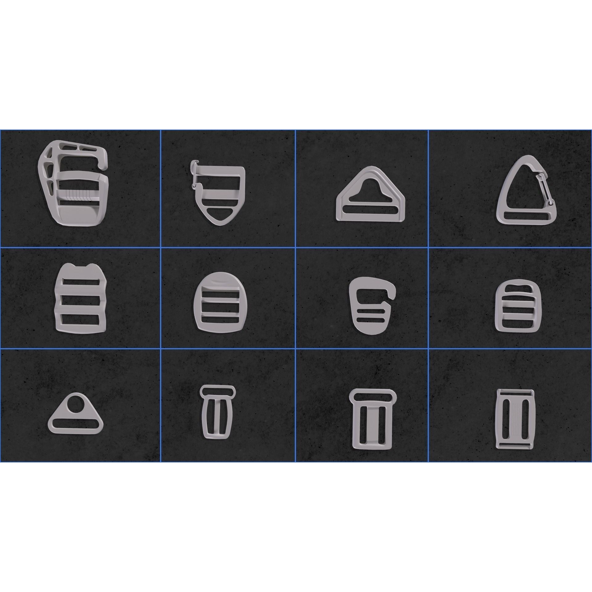 Buckle and Straps - Low-Poly Game-Ready 3D Model - View 5