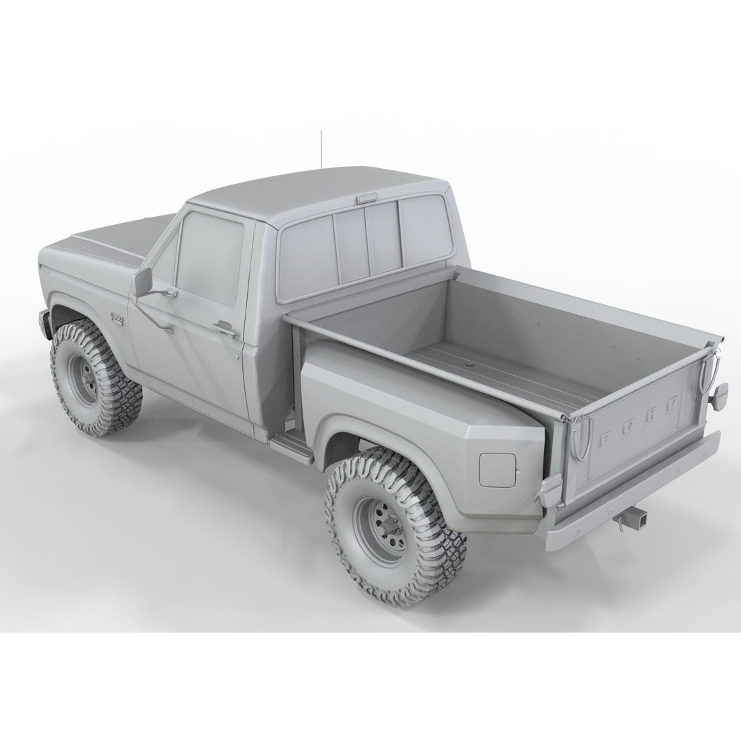 1986 Ford F150 Flared Side 3D Model – Game-Ready, FBX & OBJ Formats