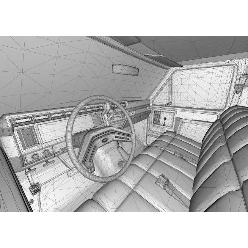 1986 Ford F150 Flared Side 3D Model – Game-Ready, FBX & OBJ Formats - View 10