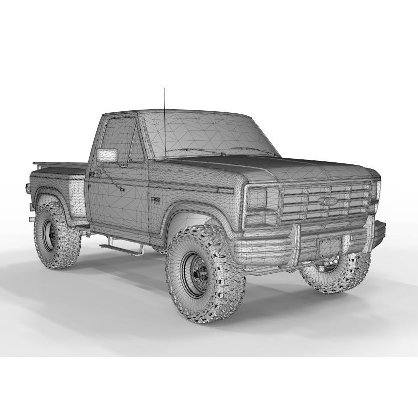 1986 Ford F150 Flared Side 3D Model – Game-Ready, FBX & OBJ Formats - View 11
