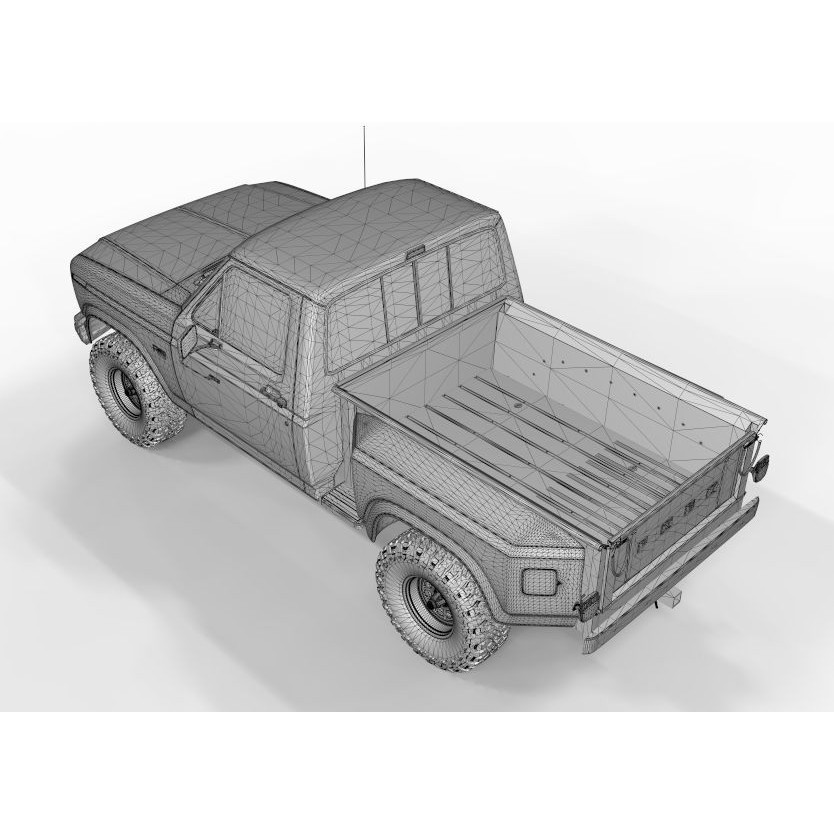 1986 Ford F150 Flared Side 3D Model – Game-Ready, FBX & OBJ Formats - View 12