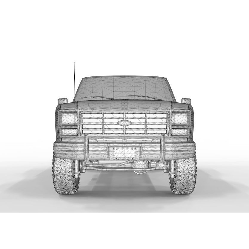 1986 Ford F150 Flared Side 3D Model – Game-Ready, FBX & OBJ Formats - View 14