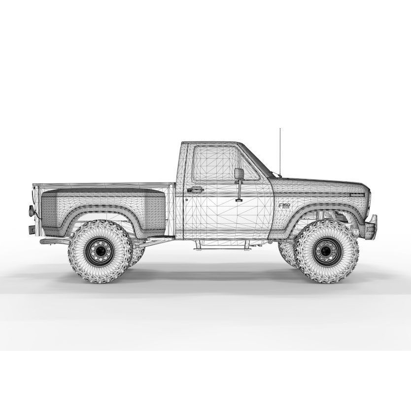 1986 Ford F150 Flared Side 3D Model – Game-Ready, FBX & OBJ Formats - View 16