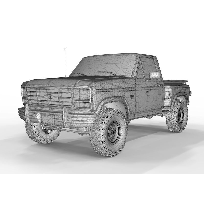 1986 Ford F150 Flared Side 3D Model – Game-Ready, FBX & OBJ Formats - View 17
