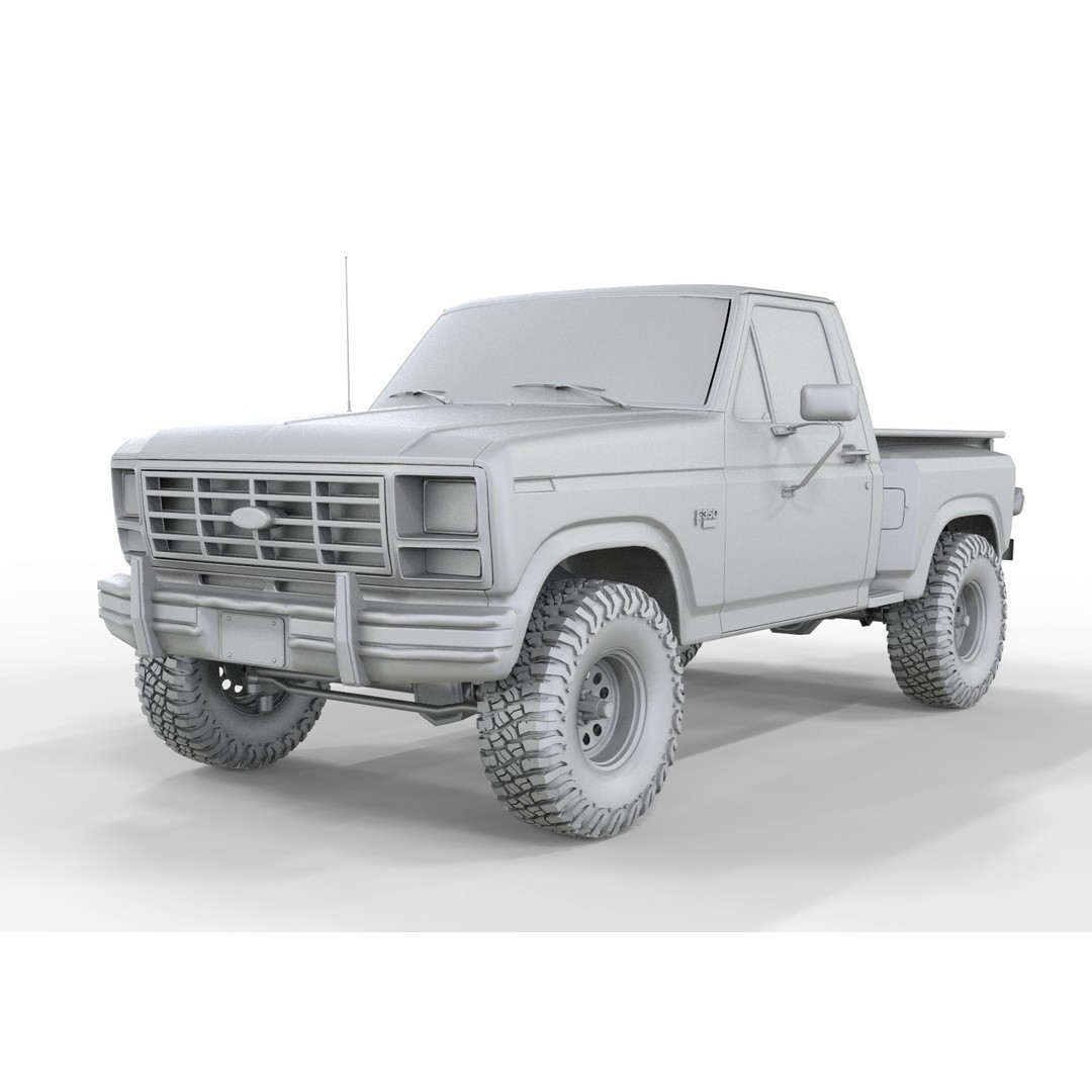 1986 Ford F150 Flared Side 3D Model – Game-Ready, FBX & OBJ Formats - View 18