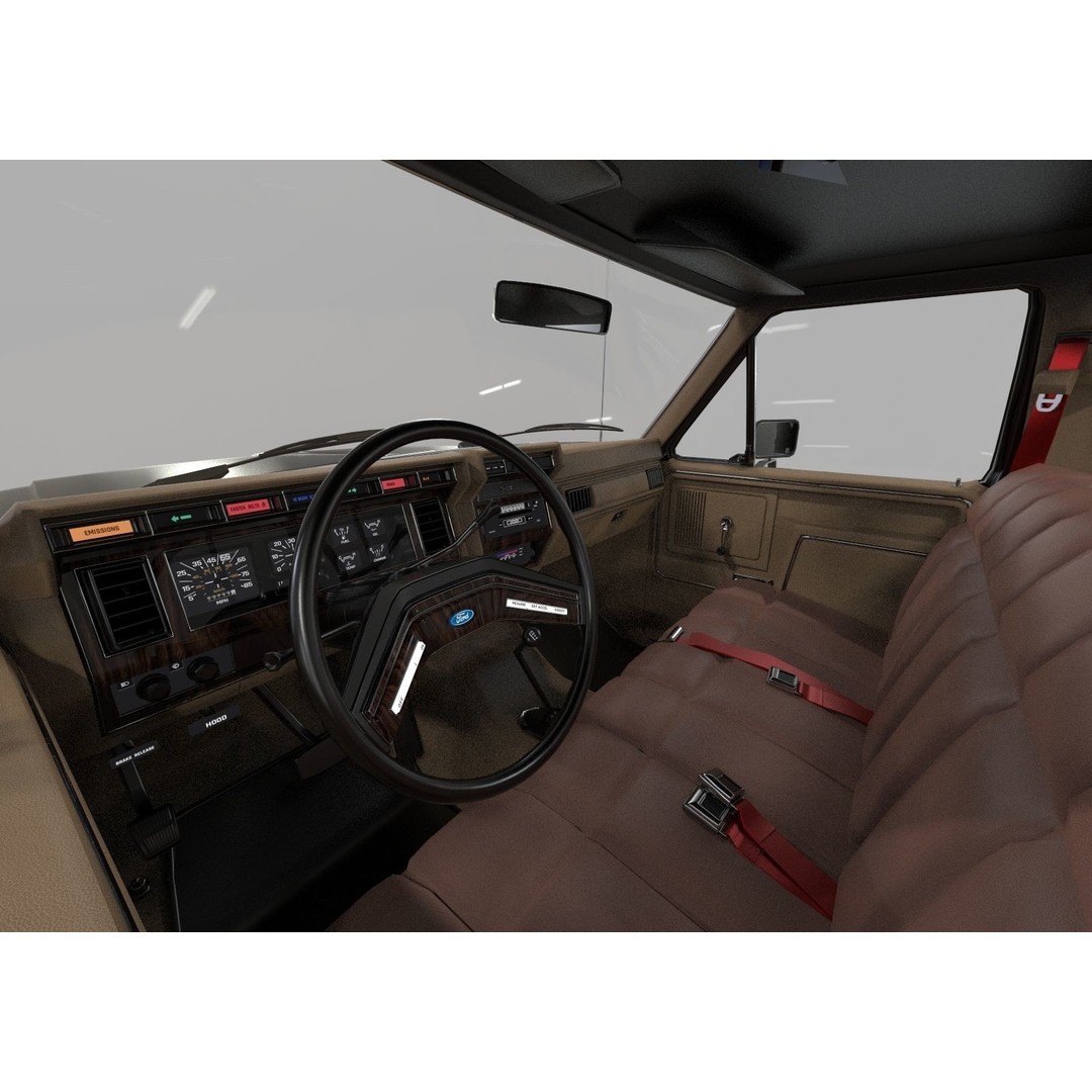 1986 Ford F150 Flared Side 3D Model – Game-Ready, FBX & OBJ Formats - View 9